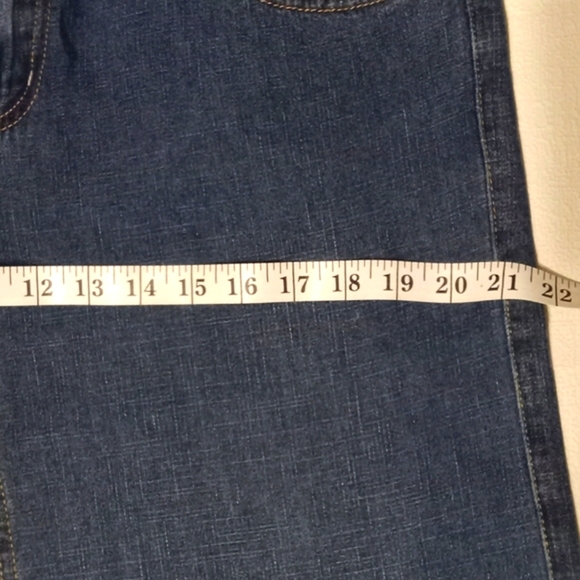 Tex Max Azria Western Jeans W 31 Wide Leg Mid Rise Dark Wash Blue Embroidered - Picture 9 of 13